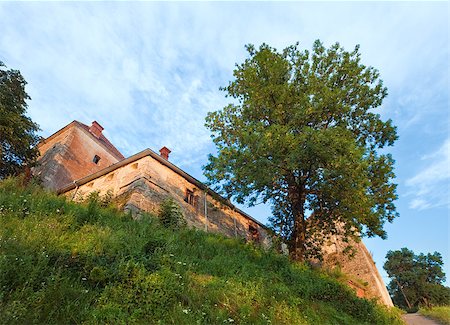 simsearch:400-05243959,k - Summer evening view of Svirzh Castle (Lviv Oblast, Ukraine. Built in XV-XVII th century.) Foto de stock - Royalty-Free Super Valor e Assinatura, Número: 400-04893294