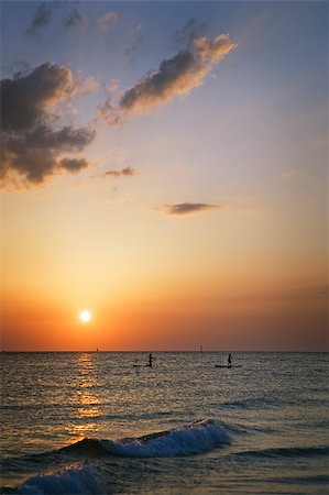 sieste - A family enjoys calm water on Siesta Key Beach in Florida during a colorful sunset. Stock Photo - Budget Royalty-Free & Subscription, Code: 400-04893396