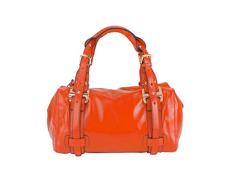 orange woman bag isolated on white background Stock Photo - Budget Royalty-Free & Subscription, Code: 400-04893706