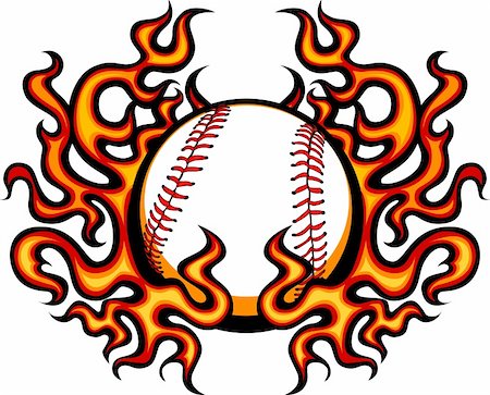 Graphic baseball image with flames Stock Photo - Budget Royalty-Free & Subscription, Code: 400-04904294