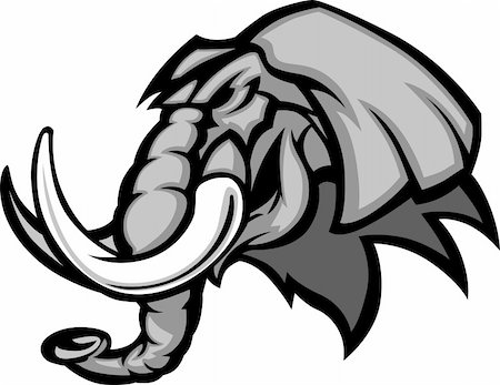 Graphic Mascot Image of a Elephant Head Stock Photo - Budget Royalty-Free & Subscription, Code: 400-04904297