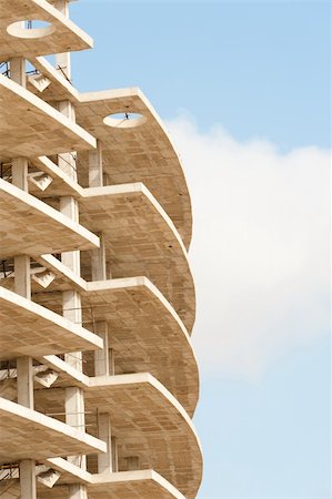 solids architecture unfinished - Unfinished prefab structure of a high rise building Stock Photo - Budget Royalty-Free & Subscription, Code: 400-04905275