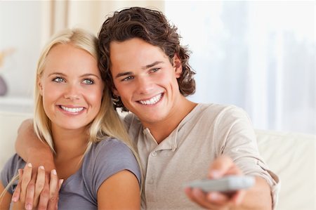 elegant tv room - Close up of a couple watching TV in their living room Stock Photo - Budget Royalty-Free & Subscription, Code: 400-04905555