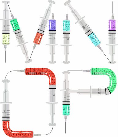 syringe alphabet Stockbilder - Microstock & Abonnement, Bildnummer: 400-04905613