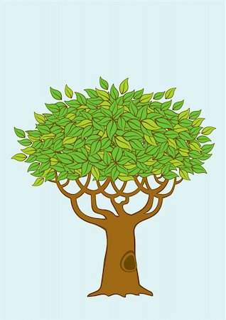 Illustration of a tree with green foliage Foto de stock - Super Valor sin royalties y Suscripción, Código: 400-04906007