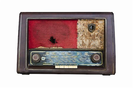 Old radio isolated on white background. Stock Photo - Budget Royalty-Free & Subscription, Code: 400-04906133