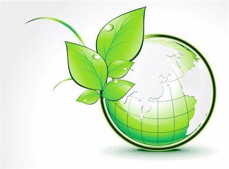 simsearch:400-04093390,k - abstract green globe with leaf vector illustration Photographie de stock - Aubaine LD & Abonnement, Code: 400-04906194