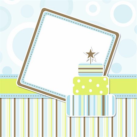 scrapbook for birthday - Template greeting card, vector illustration, eps10 Stock Photo - Budget Royalty-Free & Subscription, Code: 400-04906649