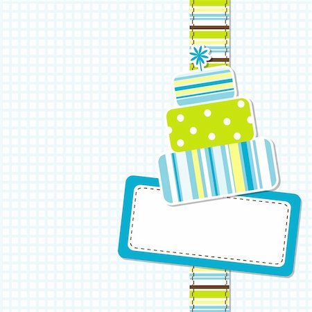 scrapbook for birthday - Template greeting card, vector illustration, eps10 Stock Photo - Budget Royalty-Free & Subscription, Code: 400-04906653