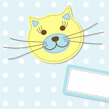 retro cat pattern - Template greeting card, vector illustration, eps10 Stock Photo - Budget Royalty-Free & Subscription, Code: 400-04906676