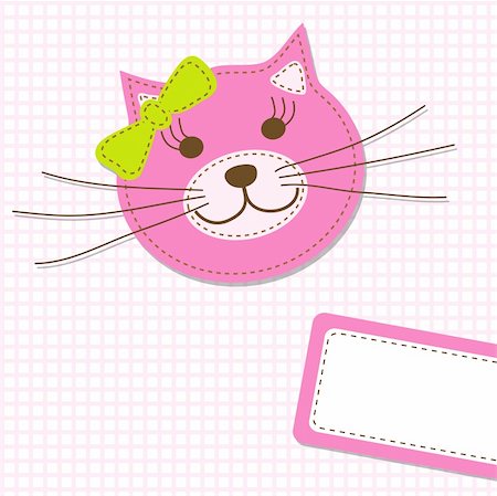 retro cat pattern - Template greeting card, vector illustration, eps10 Stock Photo - Budget Royalty-Free & Subscription, Code: 400-04906678