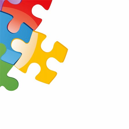 Vector illustration of puzzle pieces Stock Photo - Budget Royalty-Free & Subscription, Code: 400-04907121