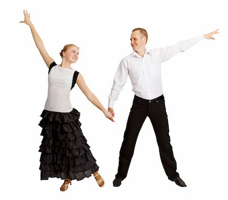 Young people perform ballroom dance isolated on white background Stock Photo - Budget Royalty-Free & Subscription, Code: 400-04907154