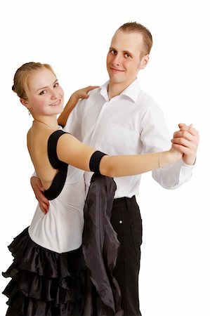 Young couple dancing isolated on white background Stock Photo - Budget Royalty-Free & Subscription, Code: 400-04907156