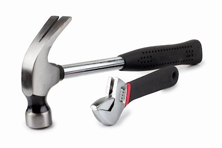 simsearch:400-08734195,k - Color photo of a hammer and wrench Photographie de stock - Aubaine LD & Abonnement, Code: 400-04907164