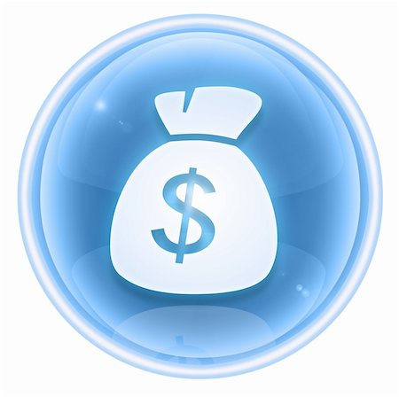 dollar icon ice, isolated on white background. Stock Photo - Budget Royalty-Free & Subscription, Code: 400-04907189