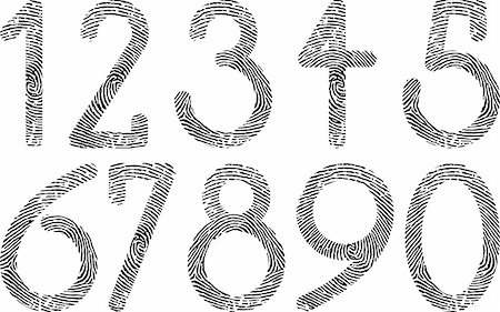 finger number one vector - numbers fingerprint Stock Photo - Budget Royalty-Free & Subscription, Code: 400-04907258