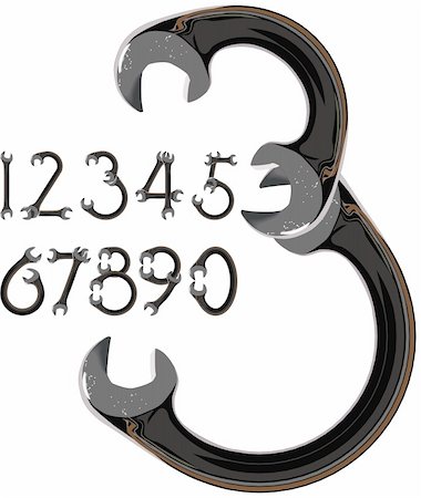 wrench numbers Stockbilder - Microstock & Abonnement, Bildnummer: 400-04907268