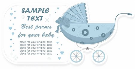 Blue stroller for baby boy (sticker), vector illustration Stock Photo - Budget Royalty-Free & Subscription, Code: 400-04907273