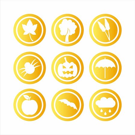 set of 9 orange autumn signs Stock Photo - Budget Royalty-Free & Subscription, Code: 400-04907382