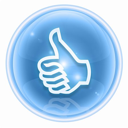 thumb up icon ice, approval Hand Gesture, isolated on white background. Stock Photo - Budget Royalty-Free & Subscription, Code: 400-04907489