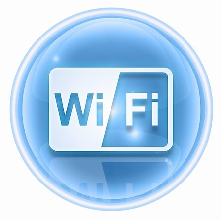 simsearch:400-07570955,k - WI-FI icon ice, isolated on white background Stock Photo - Budget Royalty-Free & Subscription, Code: 400-04907505