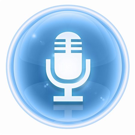 Microphone icon ice, isolated on white background Stock Photo - Budget Royalty-Free & Subscription, Code: 400-04907500