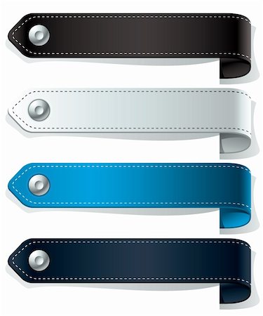 simsearch:400-07829145,k - Leather tags with buttons, vector design elements set. Photographie de stock - Aubaine LD & Abonnement, Code: 400-04907710