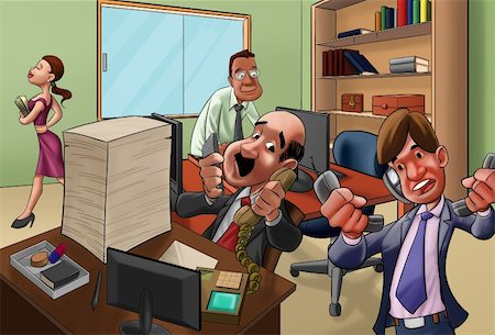 workers getting very crazy in the office Stock Photo - Budget Royalty-Free & Subscription, Code: 400-04907869