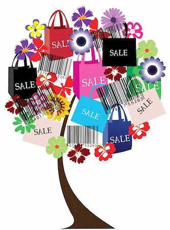 Vector illustration of a sale tree Stock Photo - Budget Royalty-Free & Subscription, Code: 400-04907883