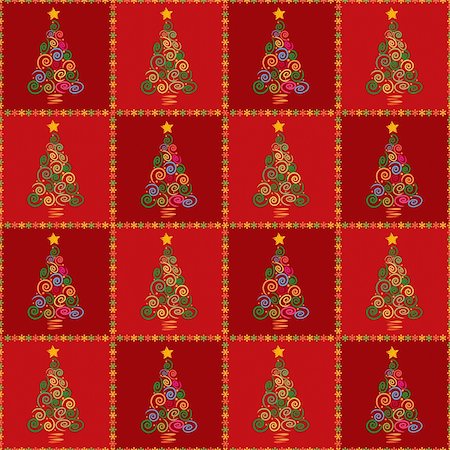 simsearch:400-08814672,k - Christmas tree red abstract background illustration, made as a seamless pattern, useful for application in textiles, packaging gift wrap and scrapbooking. Stock Photo - Budget Royalty-Free & Subscription, Code: 400-04908041