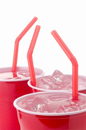 Water and ice in a red disposable cup. Stock Photo - Budget Royalty-Free & Subscription, Code: 400-04908130