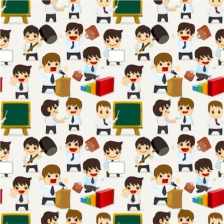 simsearch:400-04407936,k - seamless cartoon office worker pattern Stock Photo - Budget Royalty-Free & Subscription, Code: 400-04908496