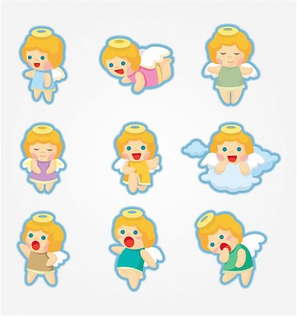 cartoon Angel icon set Stockbilder - Microstock & Abonnement, Bildnummer: 400-04908491