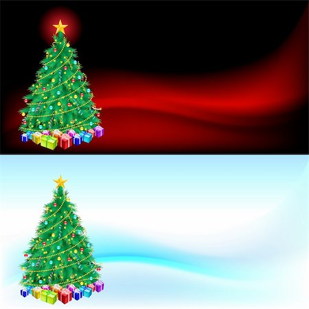 Christmas tree and gifts  - Christmas card for design Stock Photo - Budget Royalty-Free & Subscription, Code: 400-04908528