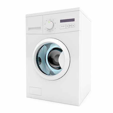 3d image of washing machine on white background Photographie de stock - Aubaine LD & Abonnement, Code: 400-04908557