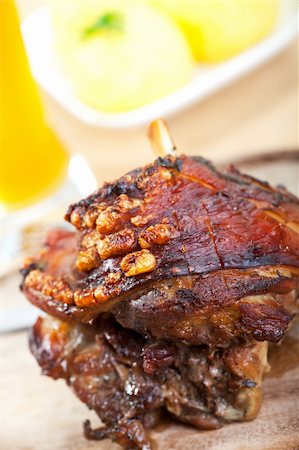 detail of a bavarian roasted pork dish Stock Photo - Budget Royalty-Free & Subscription, Code: 400-04908901