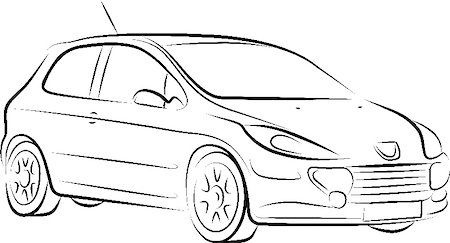 Drawing of the car, vector illustration Photographie de stock - Aubaine LD & Abonnement, Code: 400-04908935