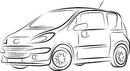 Drawing of the car, vector illustration Photographie de stock - Aubaine LD & Abonnement, Code: 400-04908936