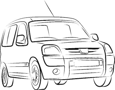 Drawing of the car, vector illustration Photographie de stock - Aubaine LD & Abonnement, Code: 400-04908937