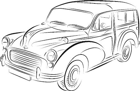 Drawing of the car, vector illustration Photographie de stock - Aubaine LD & Abonnement, Code: 400-04908938