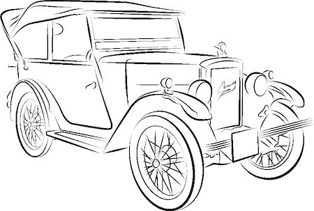 Drawing of the car, vector illustration Photographie de stock - Aubaine LD & Abonnement, Code: 400-04908943