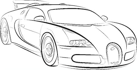 Drawing of the expensive car, vector illustration Photographie de stock - Aubaine LD & Abonnement, Code: 400-04908954