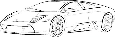 Drawing of the expensive car, vector illustration Photographie de stock - Aubaine LD & Abonnement, Code: 400-04908956