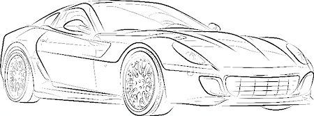 Drawing of the expensive car, vector illustration Photographie de stock - Aubaine LD & Abonnement, Code: 400-04908951