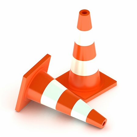 road stop alert - A Colourful 3d Rendered Traffic Cone Illustration Stock Photo - Budget Royalty-Free & Subscription, Code: 400-04908987