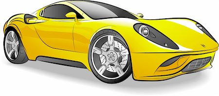 Drawing of the yellow expensive car, vector illustration Photographie de stock - Aubaine LD & Abonnement, Code: 400-04908997