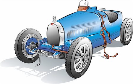 Drawing of the retro blue car, vector illustration Photographie de stock - Aubaine LD & Abonnement, Code: 400-04908999