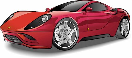 Drawing of the red expensive car, vector illustration Photographie de stock - Aubaine LD & Abonnement, Code: 400-04908992