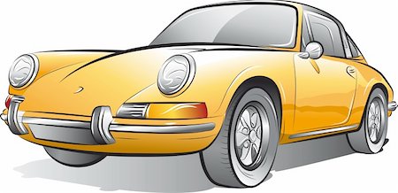 Drawing of the yellow expensive car, vector illustration Photographie de stock - Aubaine LD & Abonnement, Code: 400-04909003